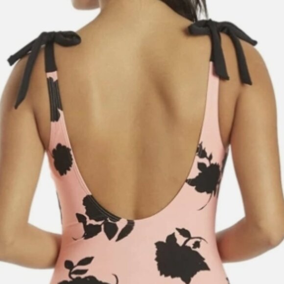 NWT! Kate Spade Shell Pink Floral Tie Shoulder One Piece Swimsuit NEW! - Picture 5 of 5